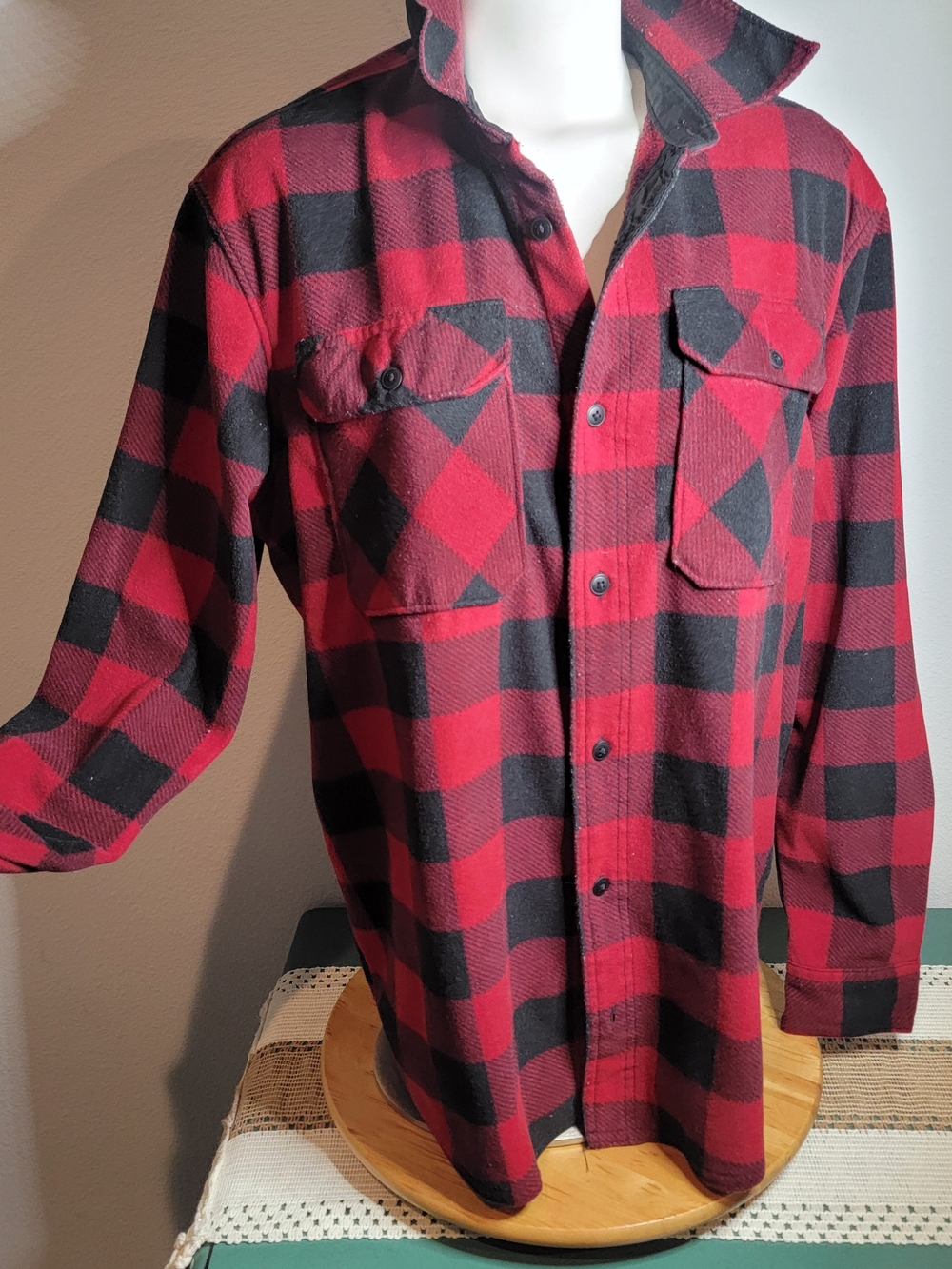 Wrangler Red and Black Buffalo Plaid Shirt Jacket